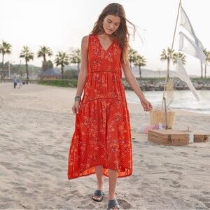 knee length dresses for ladies Resort Radiance Paisley Maxi Dress L / Pink